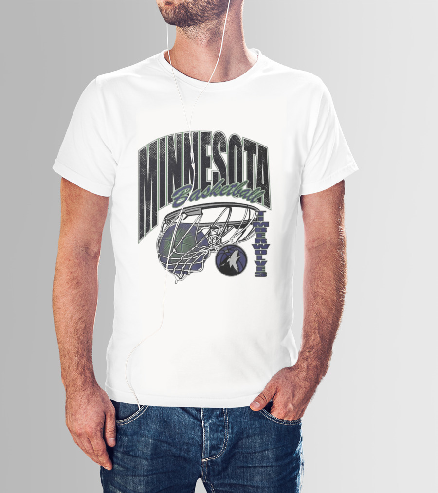 Minnesota Basketball Timberwolves Net And Ball T-Shirt