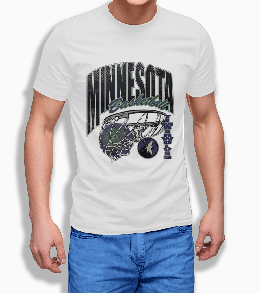 Minnesota Basketball Timberwolves Net And Ball T-Shirt