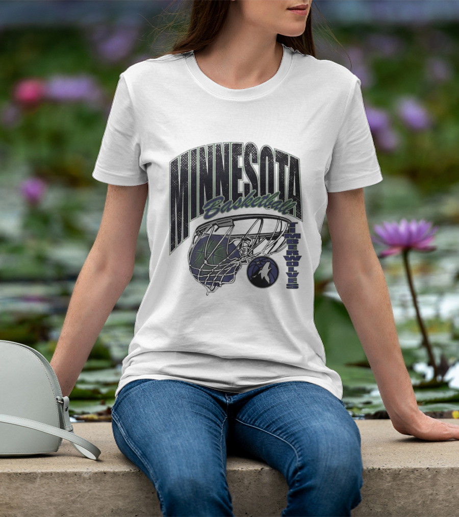 Minnesota Basketball Timberwolves Net And Ball T-Shirt
