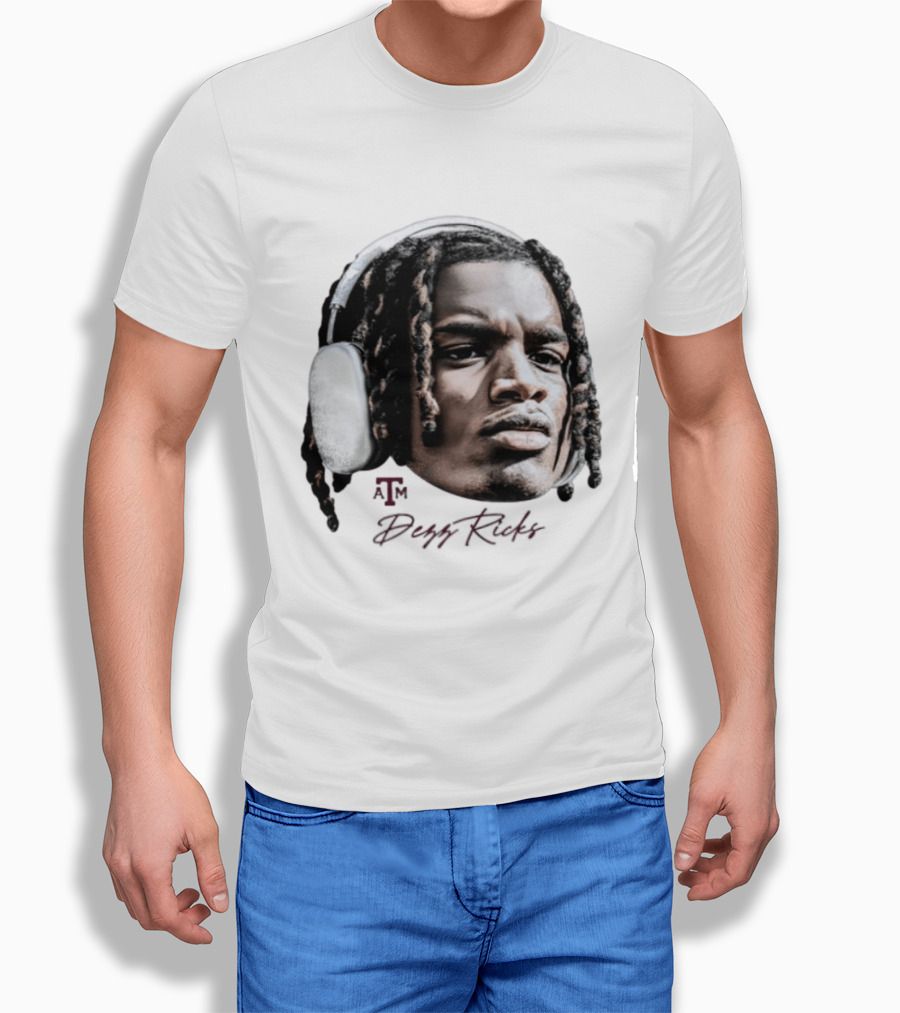 NCAA Football Texas A&M Aggies Dezz Ricks Game Face Headphones T-Shirt
