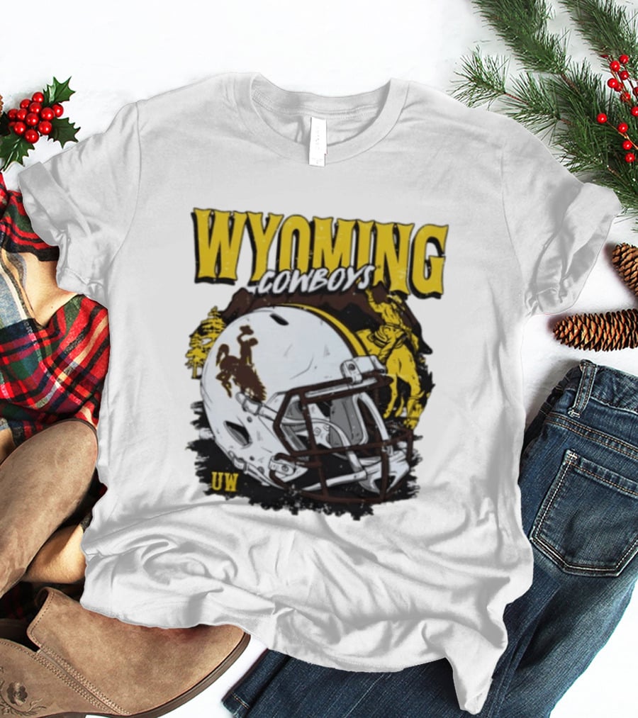Wyoming Cowboys UW Football Helmet NCAA T-Shirt