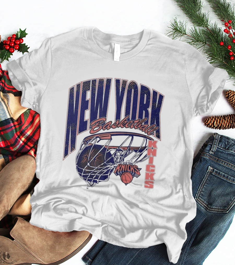 New York Basketball Knicks Net And Ball Swish T-Shirt