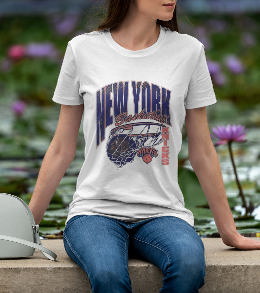 New York Basketball Knicks Net And Ball Swish T-Shirt