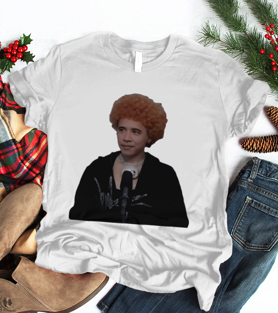 Obama Spice Meme Satirical Icon With Afro Wig T-Shirt