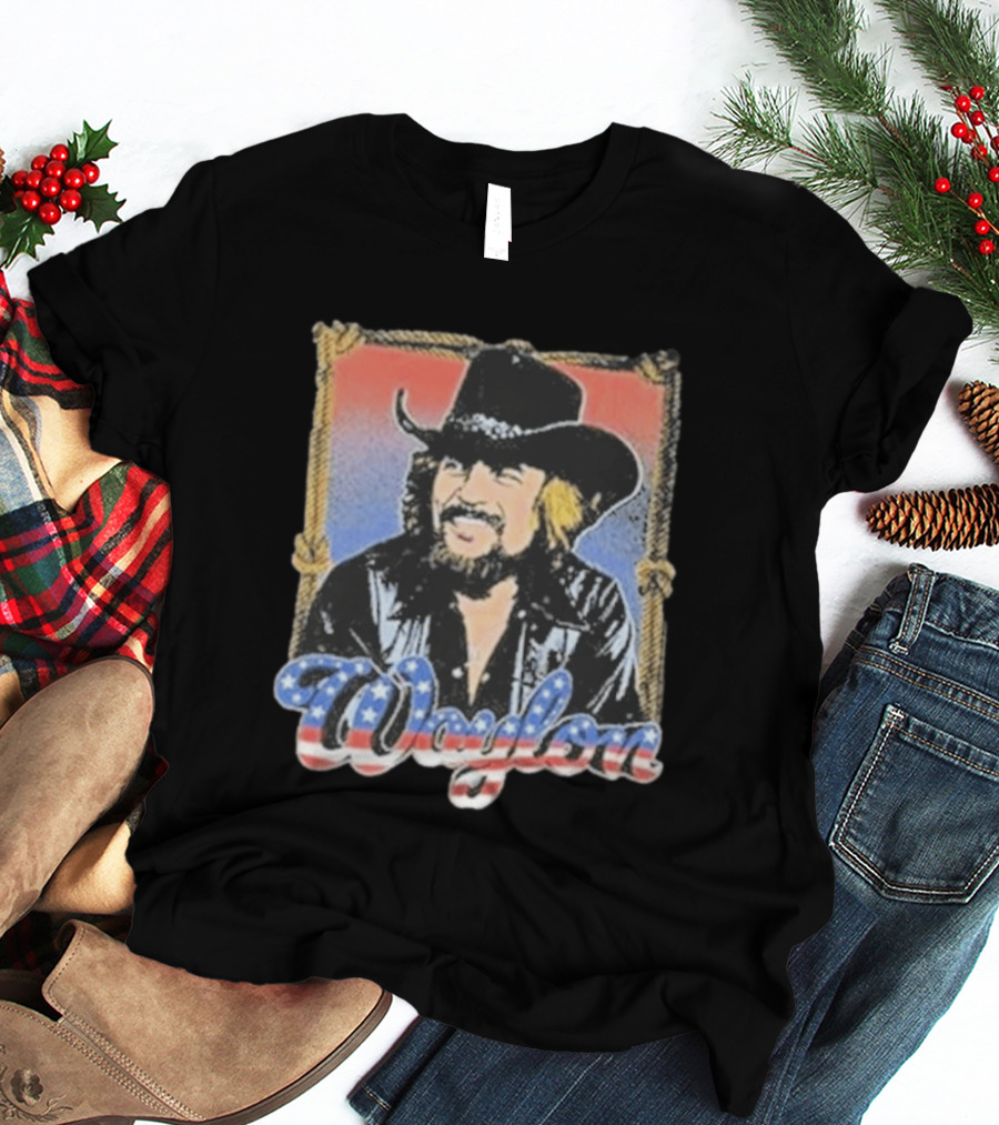 Waylon Jennings Cowboy Americana Country Music Legend T-Shirt