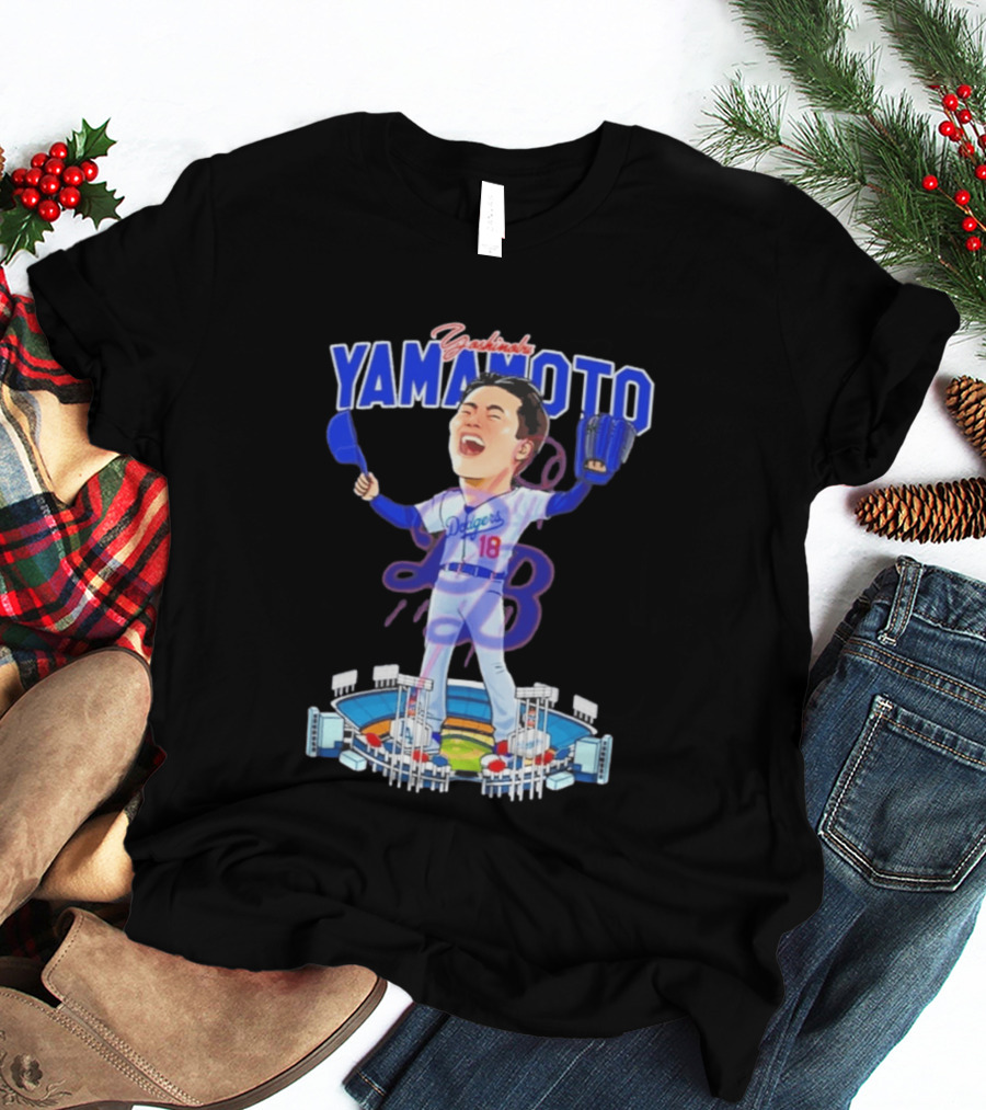 Celebrating Yamamoto Dodgers Baseball Victory T-Shirt