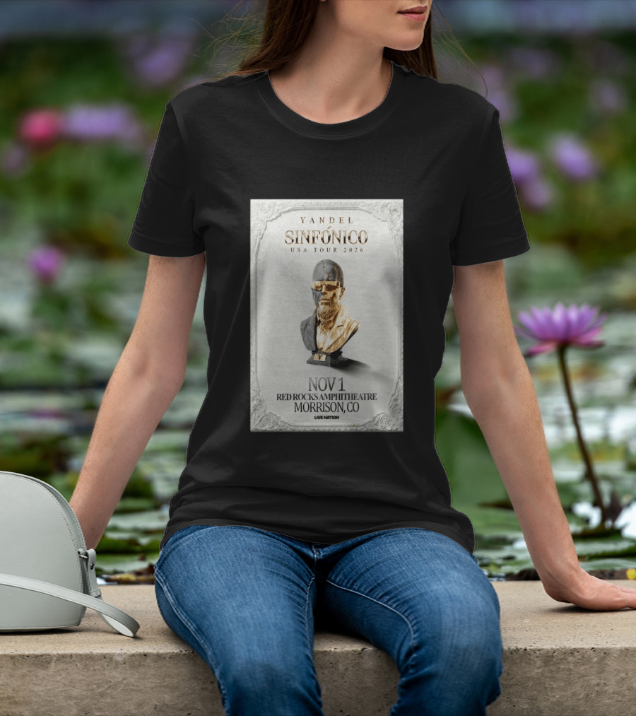Yandel Sinfónico USA Tour 2026 Nov 1 Red Rocks Amphitheatre Morrison CO Live Nation T-Shirt