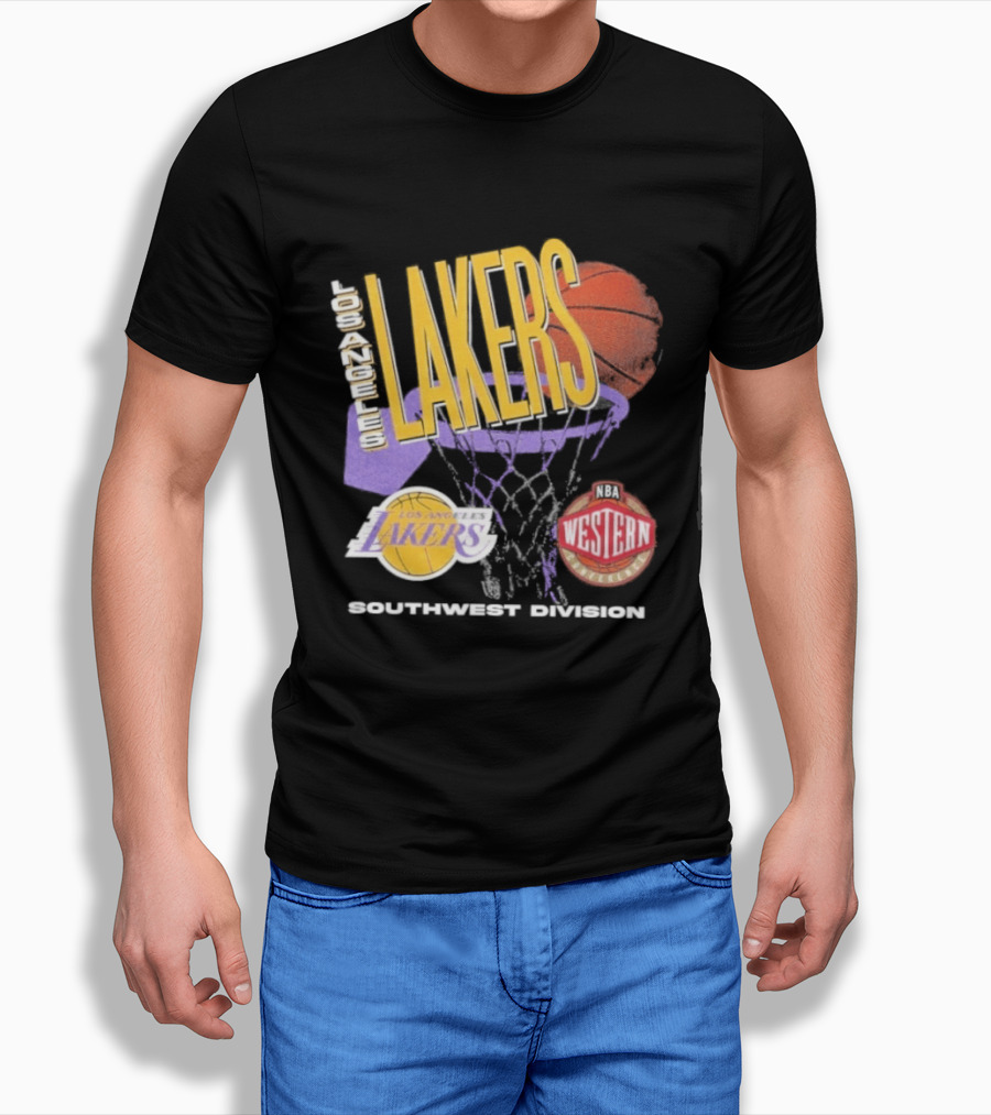 Los Angeles Lakers Southwest Division 90s Basketball Western Conference T-Shirt