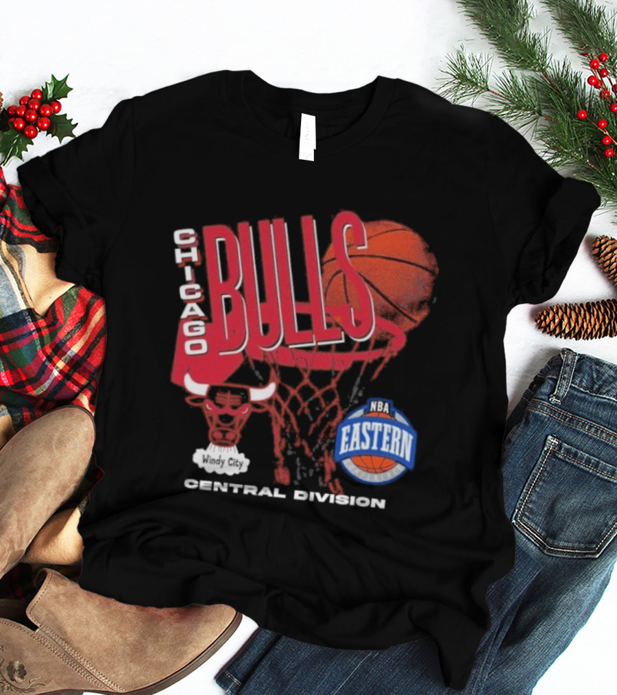 Chicago Bulls Eastern Conference Central Division Hardwood Classics 90s Basketball T-Shirt