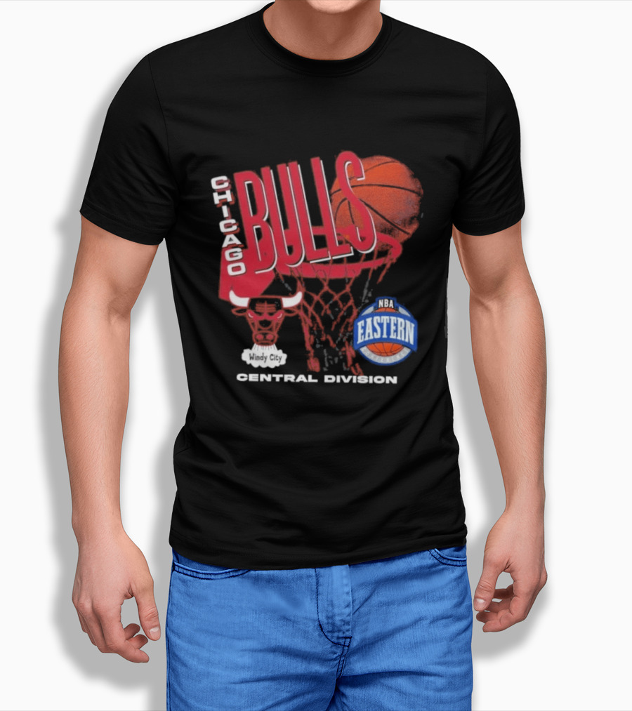 Chicago Bulls Eastern Conference Central Division Hardwood Classics 90s Basketball T-Shirt
