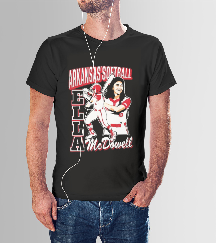 Ella McDowell Arkansas Softball Player Team Spirit T-Shirt