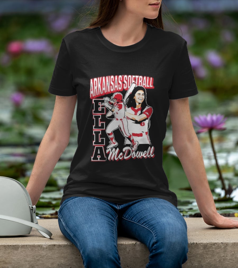 Ella McDowell Arkansas Softball Player Team Spirit T-Shirt