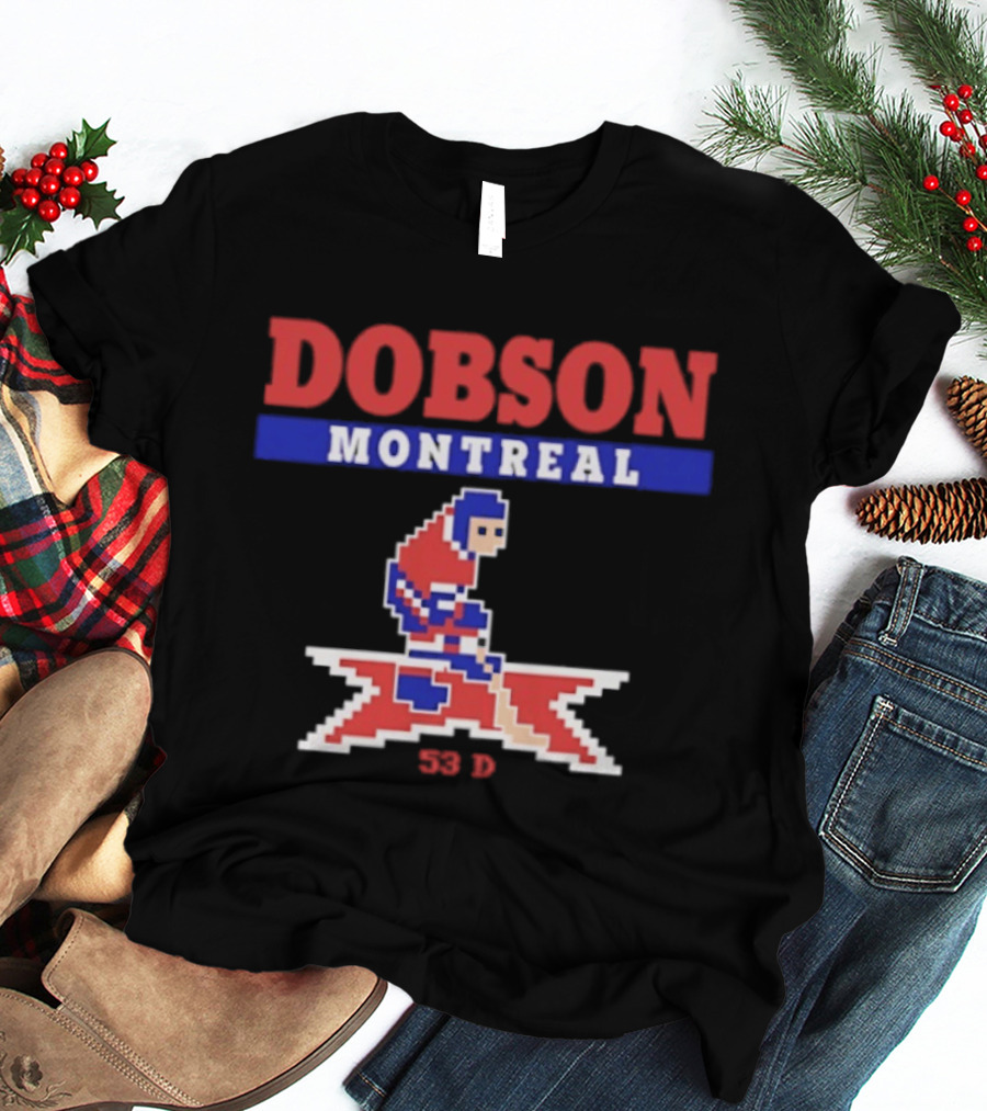 Dobson Montreal Canadiens Pixel Art Hockey 53 D T-Shirt