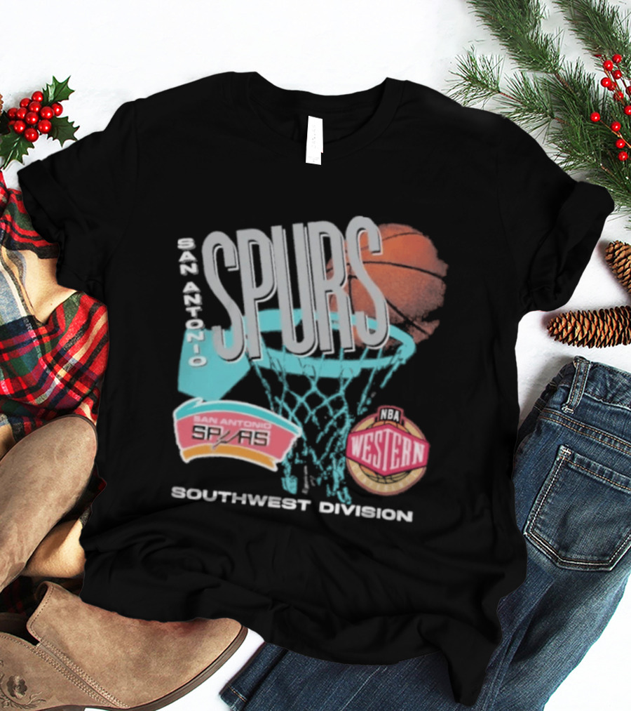 San Antonio Spurs 90s Hardwood Classics Southwest Division Western T-Shirt
