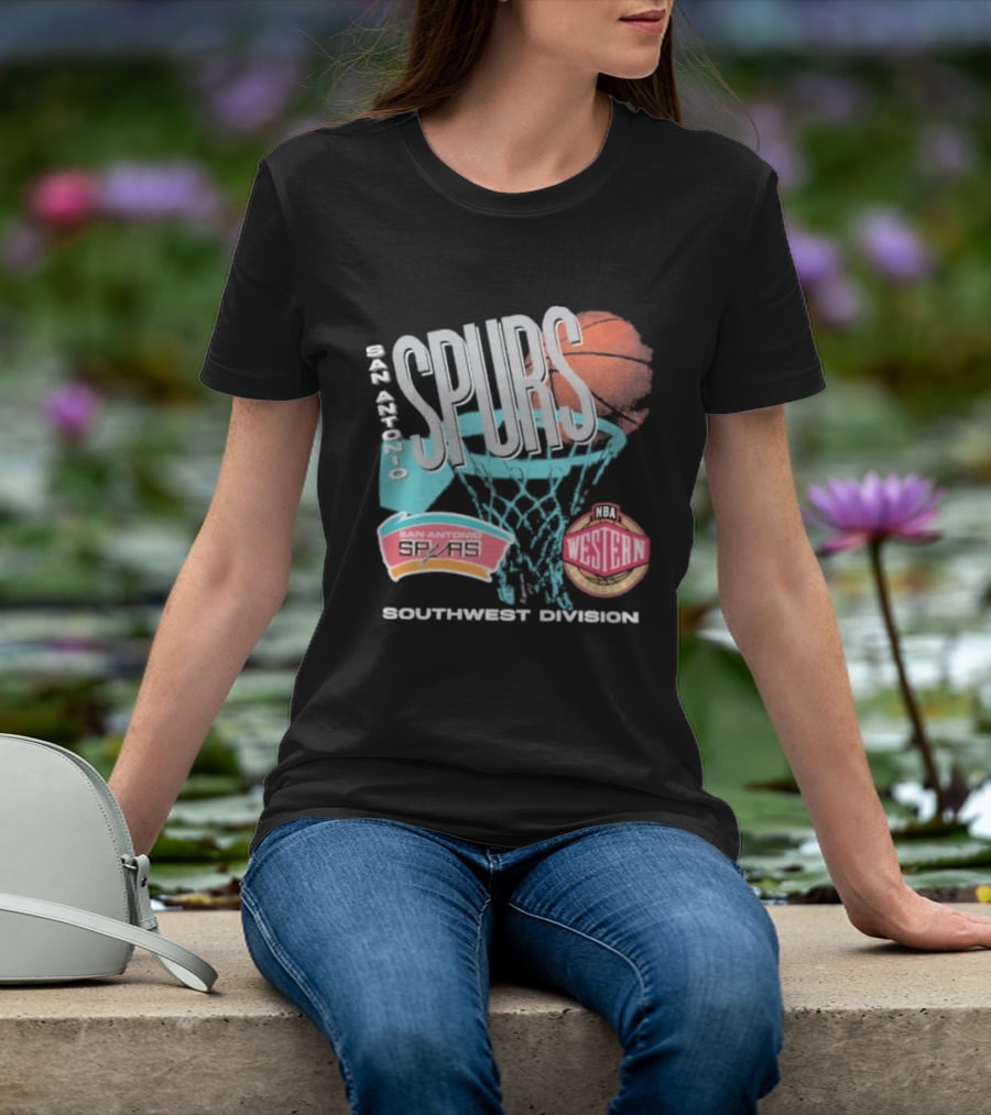 San Antonio Spurs 90s Hardwood Classics Southwest Division Western T-Shirt
