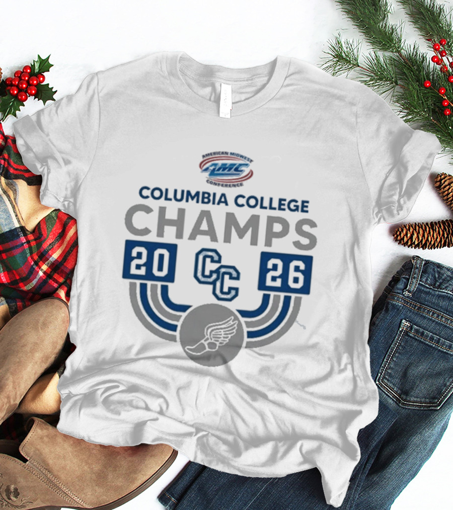 American Midwest Conference Columbia College Champs 2026 CC Indoor Track And Field T-Shirt