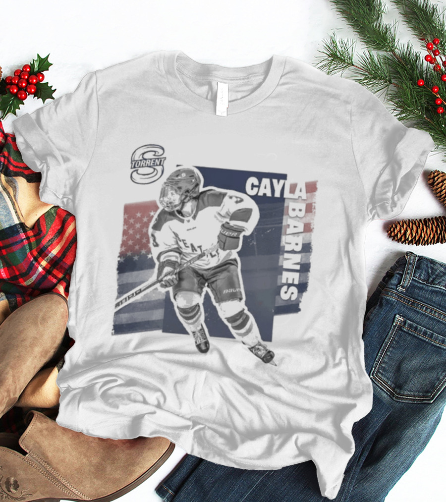 Cayla Barnes Ice Hockey Team PWHL 2026 Blue Red T-Shirt