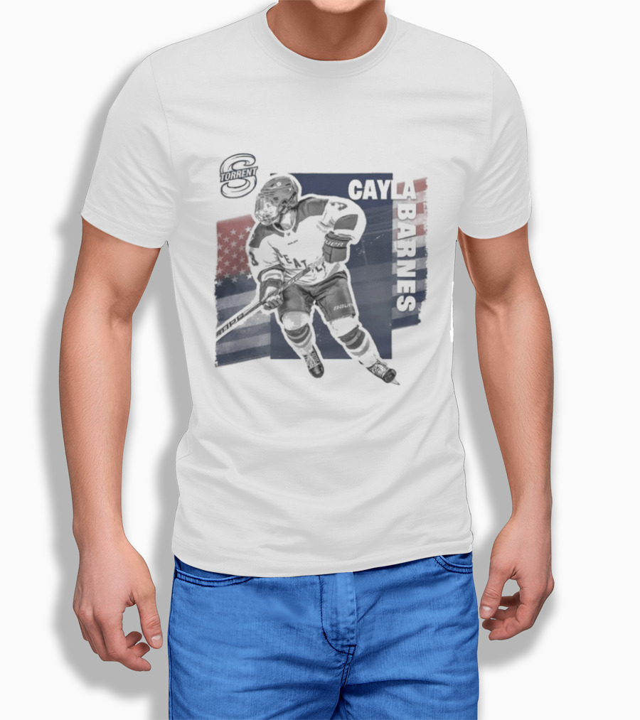 Cayla Barnes Ice Hockey Team PWHL 2026 Blue Red T-Shirt