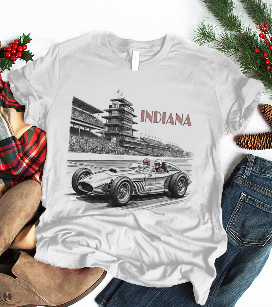 Indiana Indianapolis Motor Speedway Indy 500 Racing Car T-Shirt