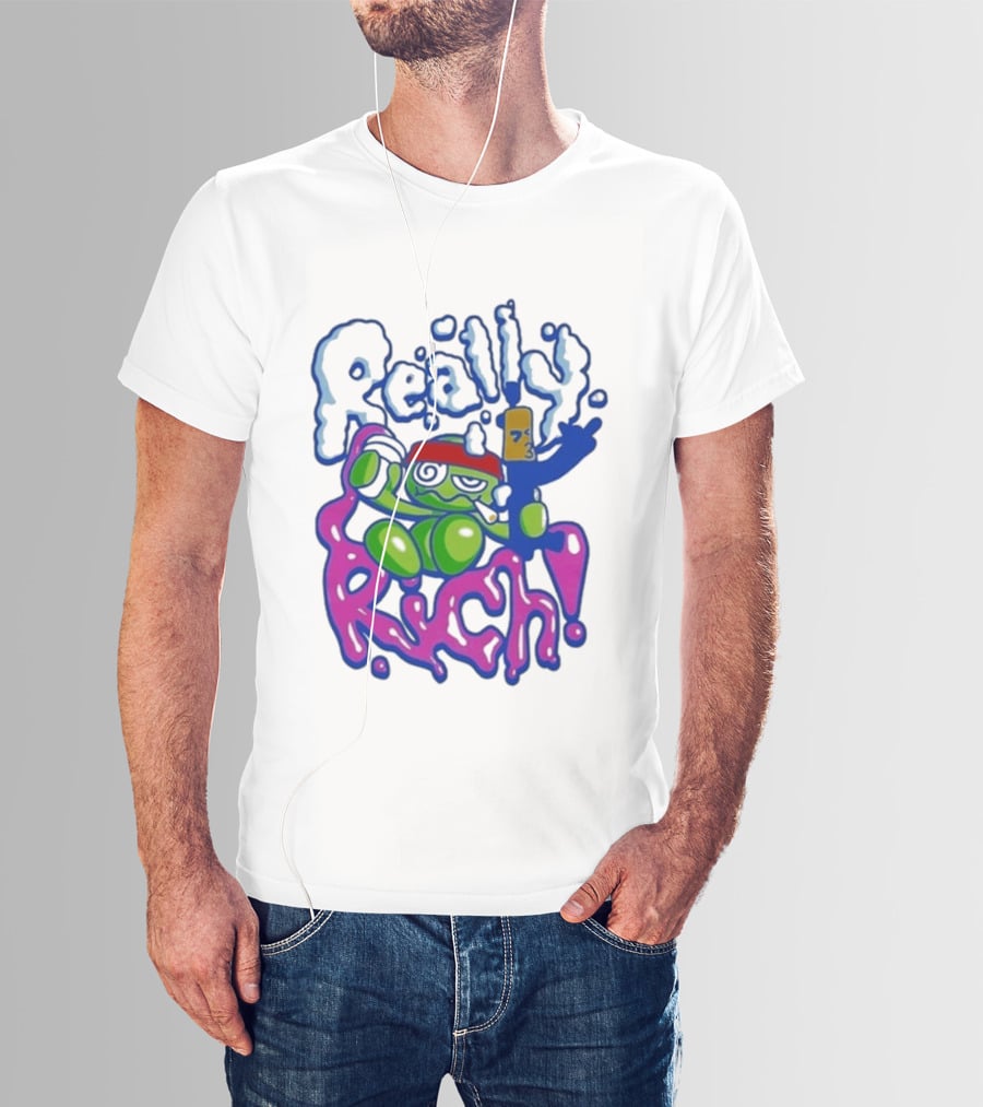 Really Rich Frog With Red Headband And Bottle T-Shirt