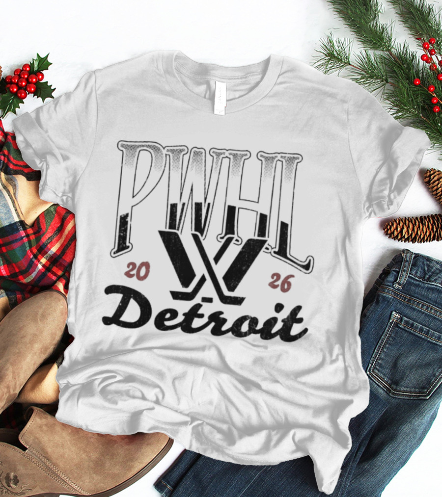 PWHL Detroit 2026 Essentials Sky High Crew T-Shirt