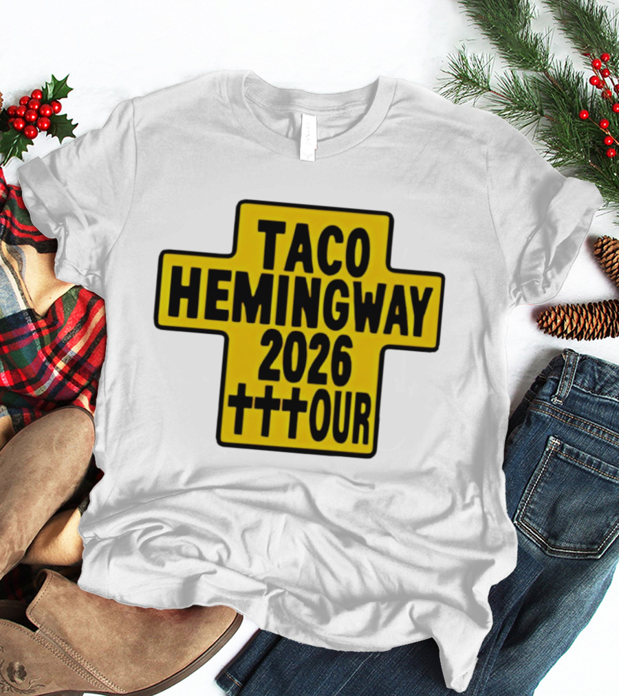 Taco Hemingway 2026 Tour Cross Symbol With Triple Crosses T-Shirt