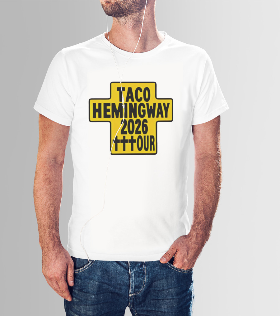 Taco Hemingway 2026 Tour Cross Symbol With Triple Crosses T-Shirt