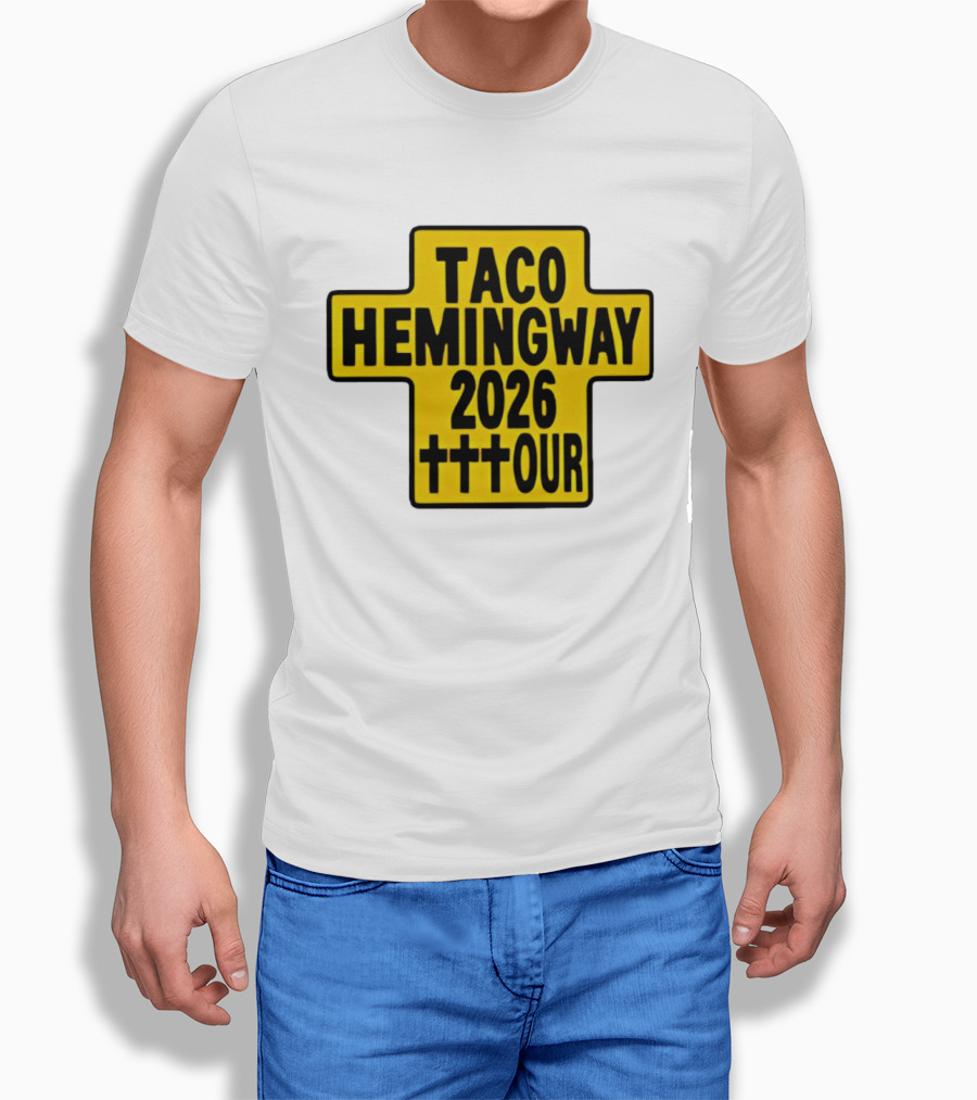 Taco Hemingway 2026 Tour Cross Symbol With Triple Crosses T-Shirt