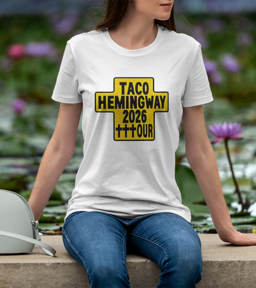 Taco Hemingway 2026 Tour Cross Symbol With Triple Crosses T-Shirt
