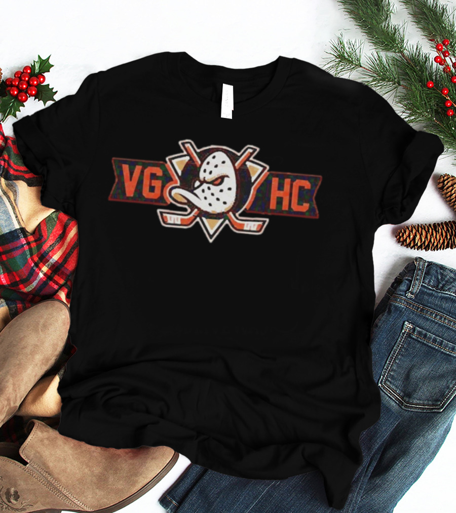 Anaheim Ducks VGHC Hockey Mask Crossed Sticks T-Shirt