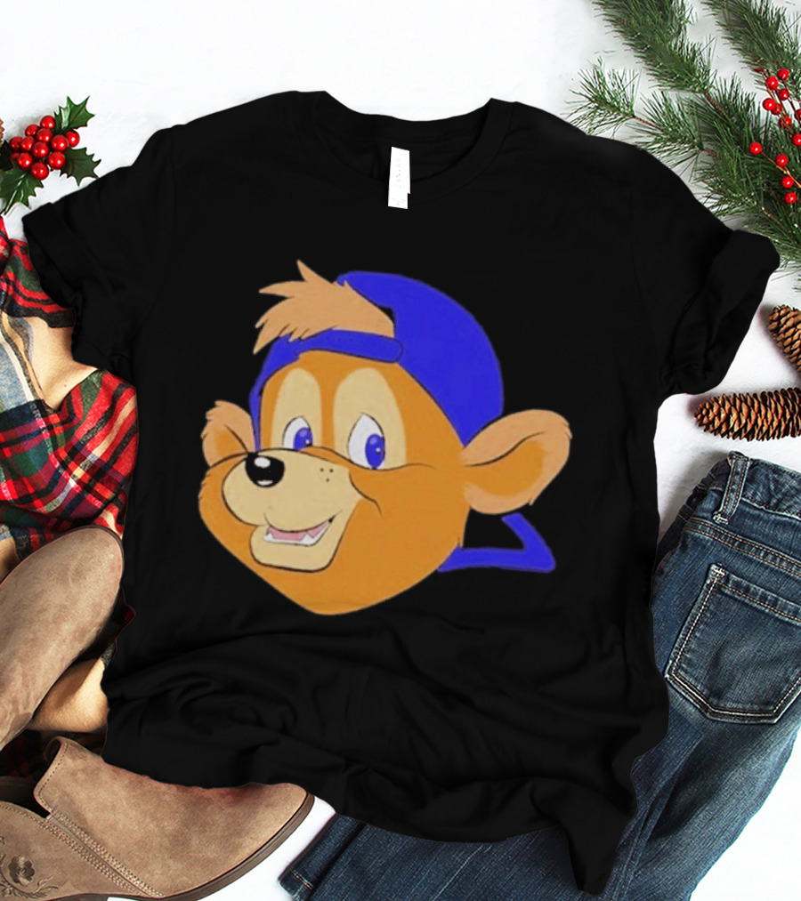 Chicago Cubs Clark Mascot Face Blue Cap T-Shirt