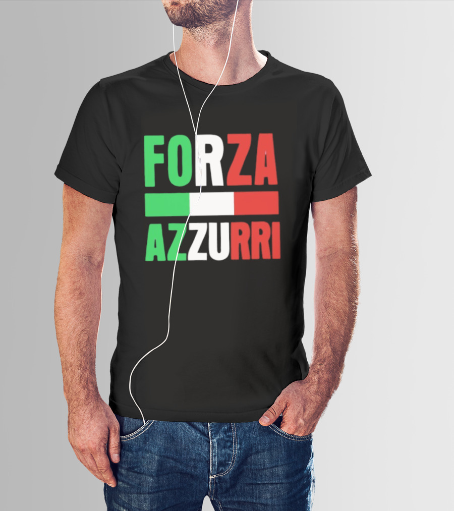 Forza Azzurri Italy Italian Flag Supporters T-Shirt