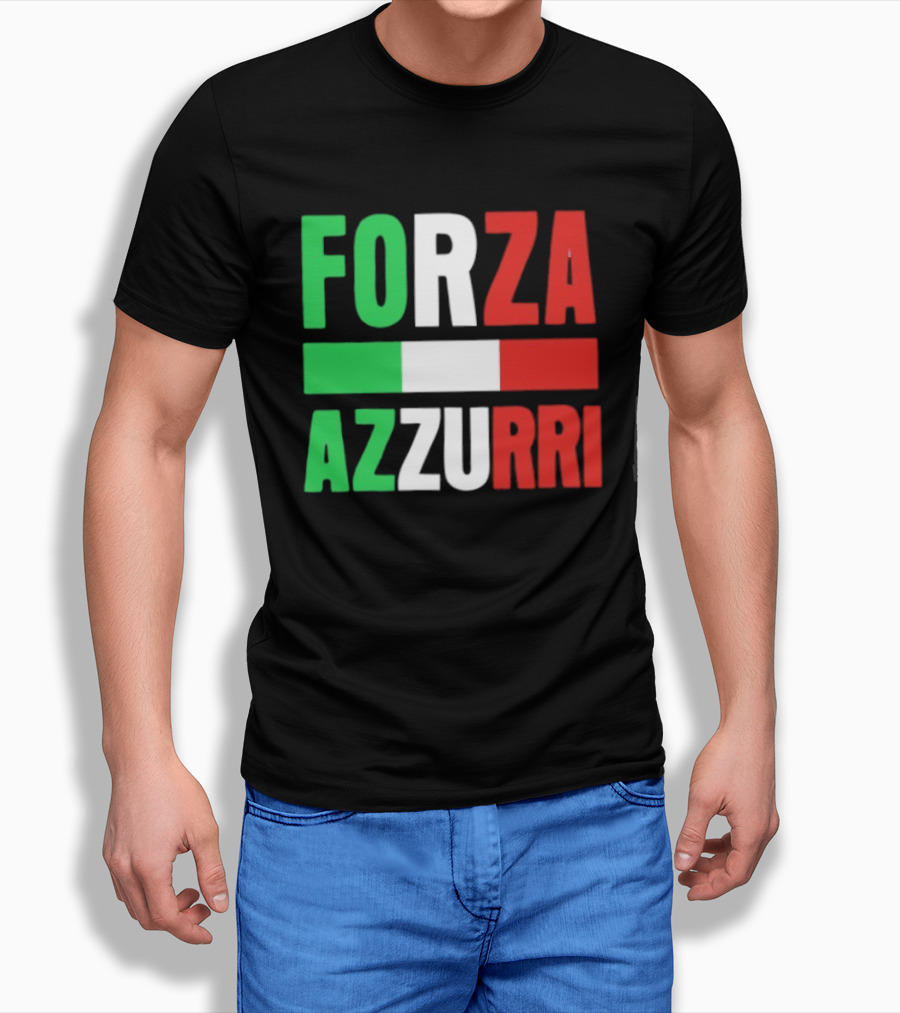 Forza Azzurri Italy Italian Flag Supporters T-Shirt