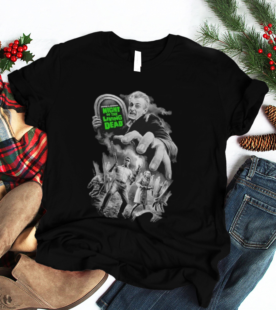 Fright Rags George A. Romero's Night Of The Living Dead Movie Zombies Graveyard Scene T-Shirt
