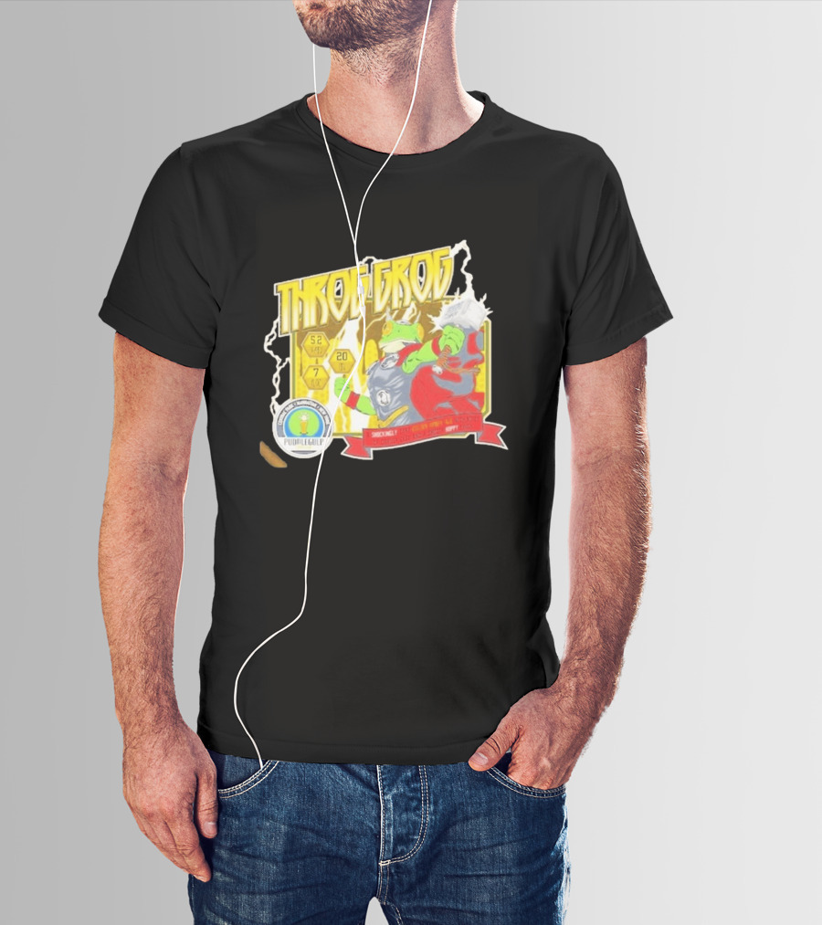 Throg Grog Puddle Gulp Superhero Frog Lightning Hammer Comic T-Shirt