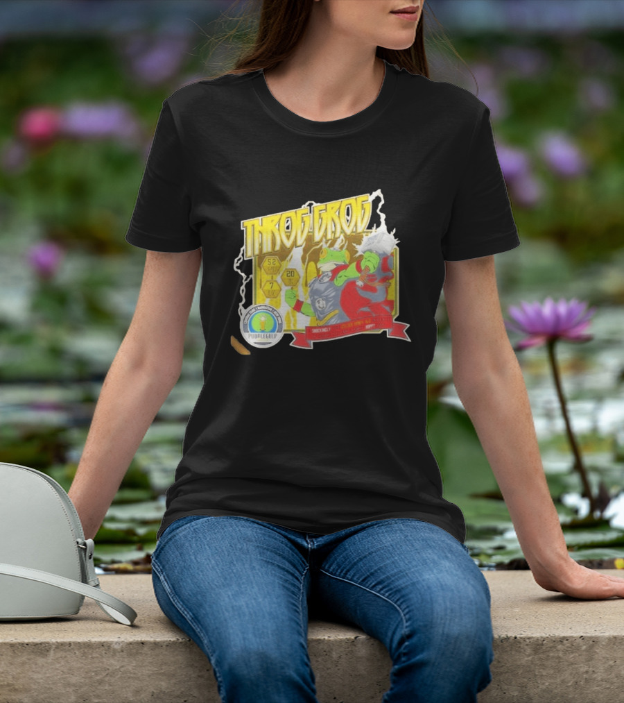 Throg Grog Puddle Gulp Superhero Frog Lightning Hammer Comic T-Shirt