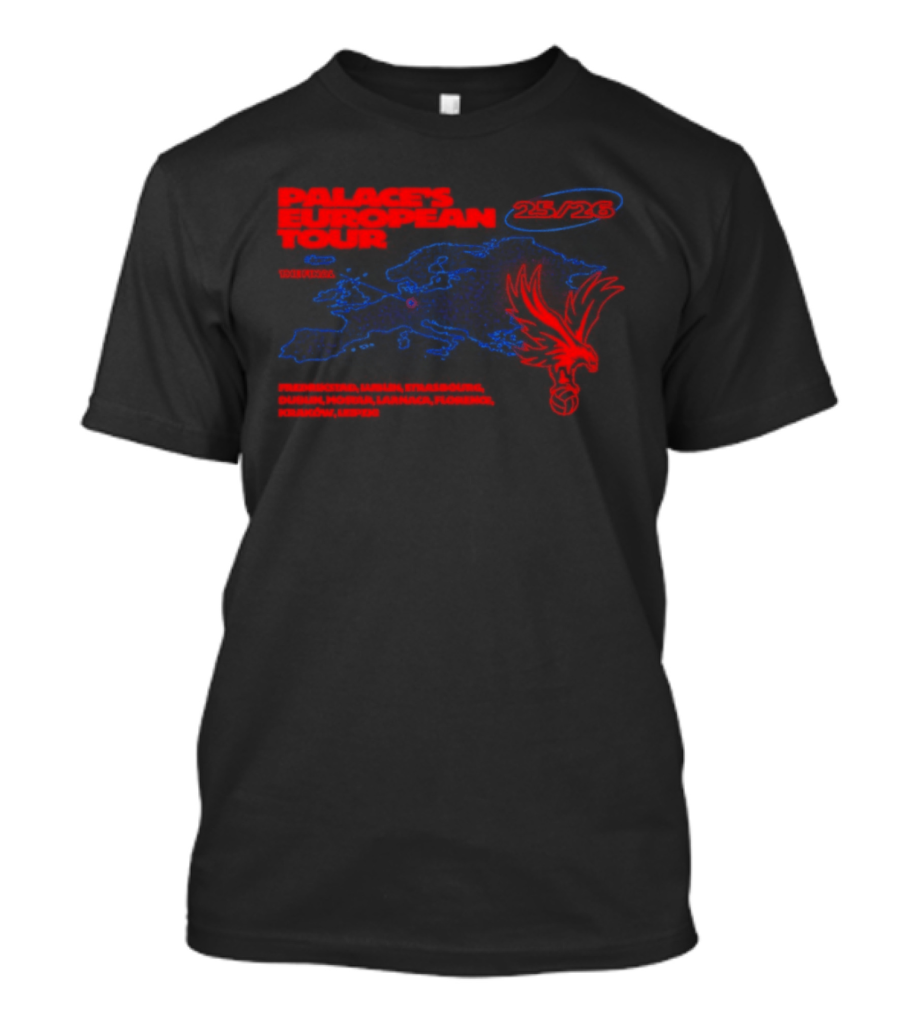 Crystal Palace European Tour 25 26 The Final Football Club Badge Winged Lion T-Shirt