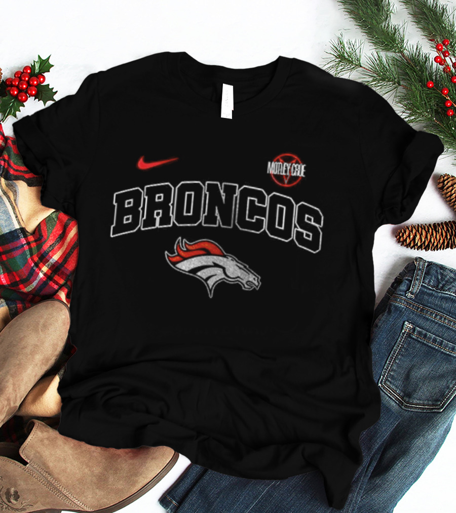 Denver Broncos Motley Crue Nike Collaboration Broncos Helmet T-Shirt