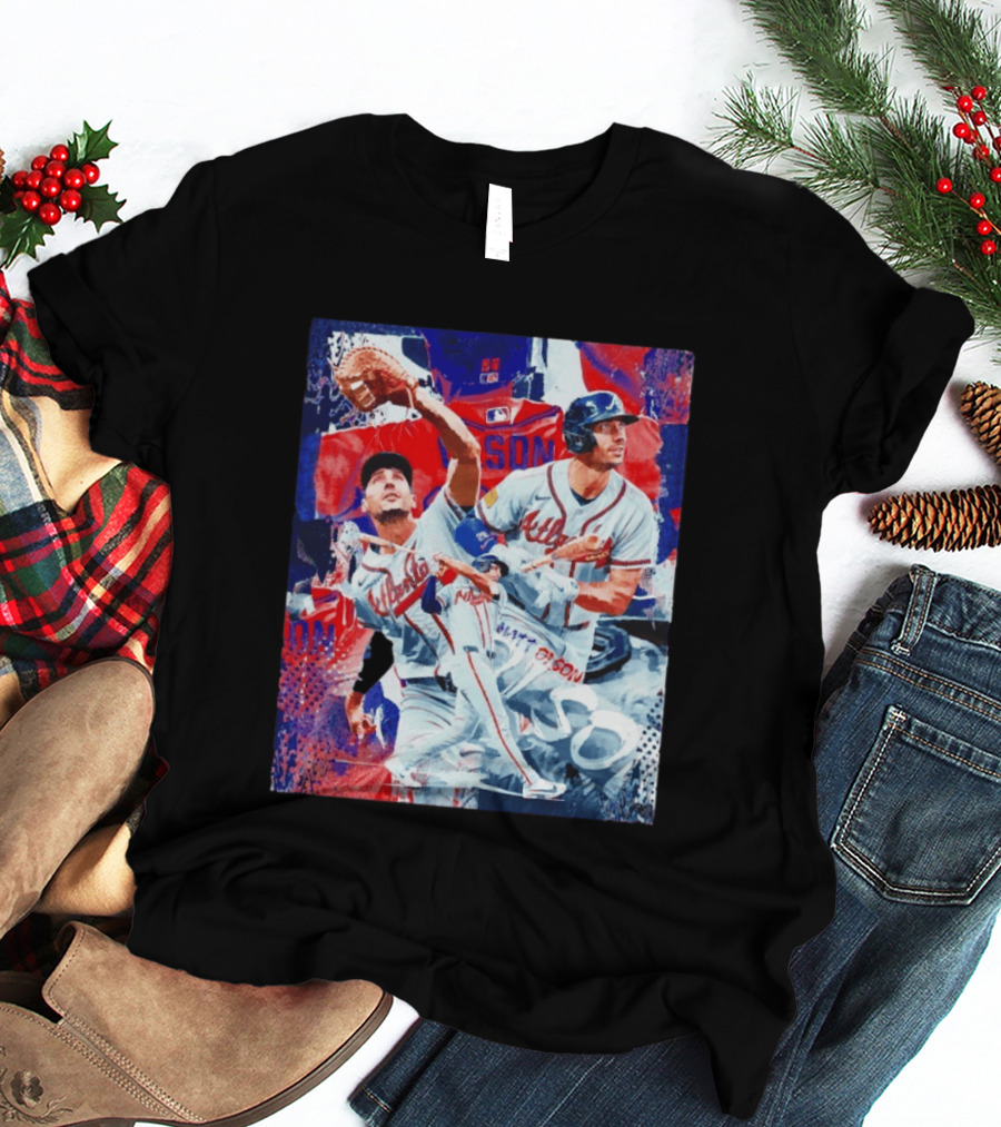 Matt Olson Atlanta Braves Baseball Action Collage T-Shirt