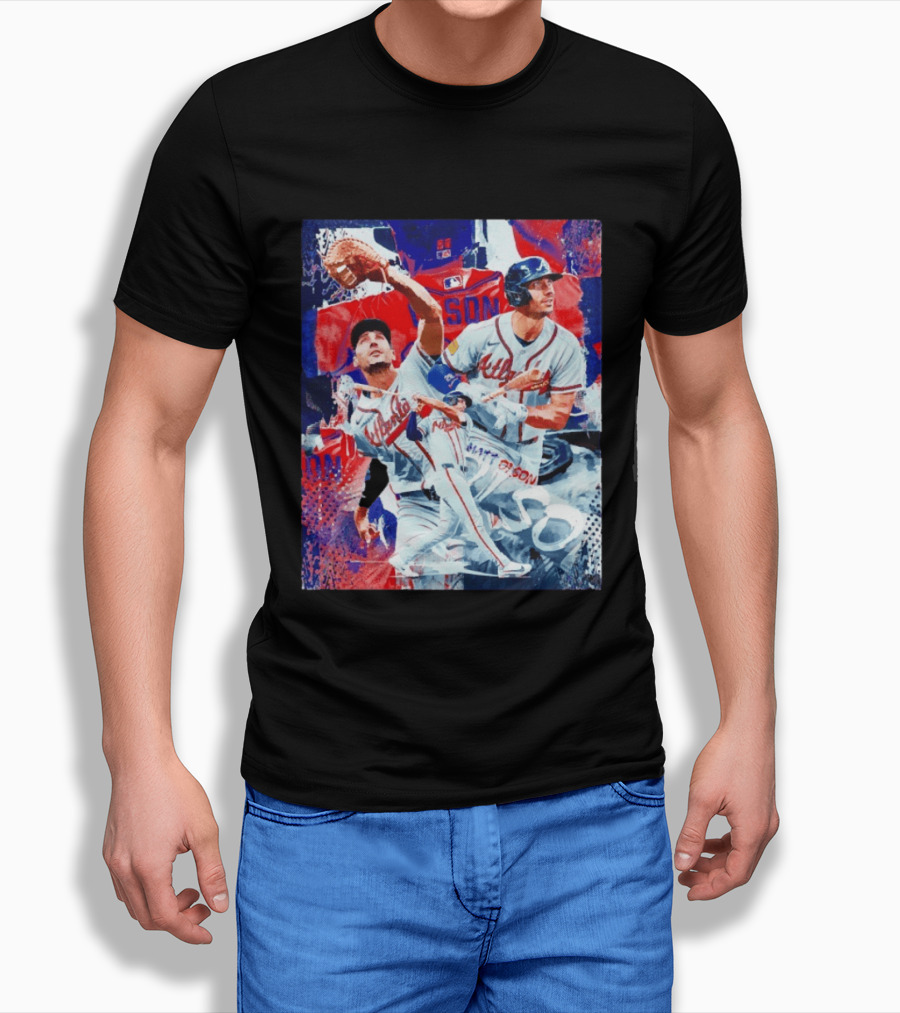 Matt Olson Atlanta Braves Baseball Action Collage T-Shirt