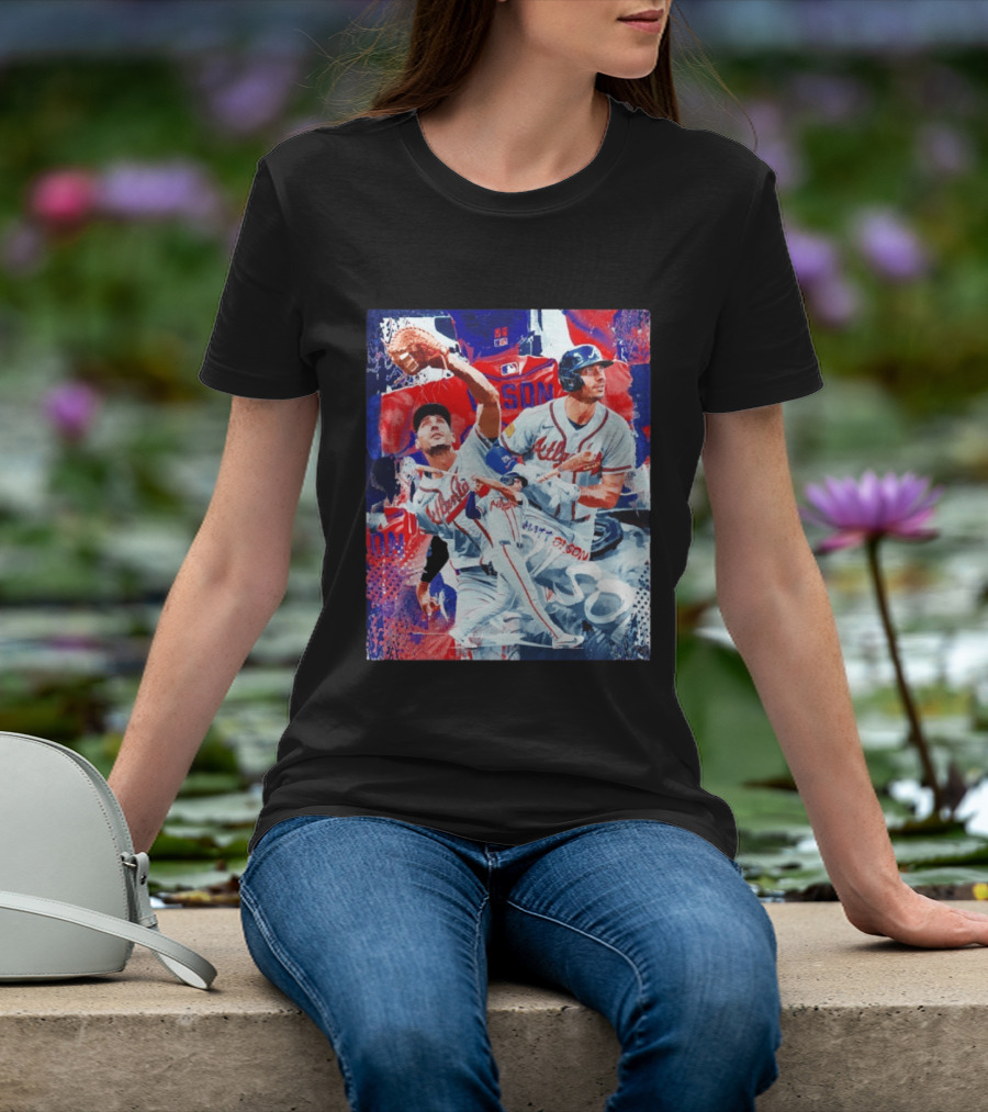Matt Olson Atlanta Braves Baseball Action Collage T-Shirt
