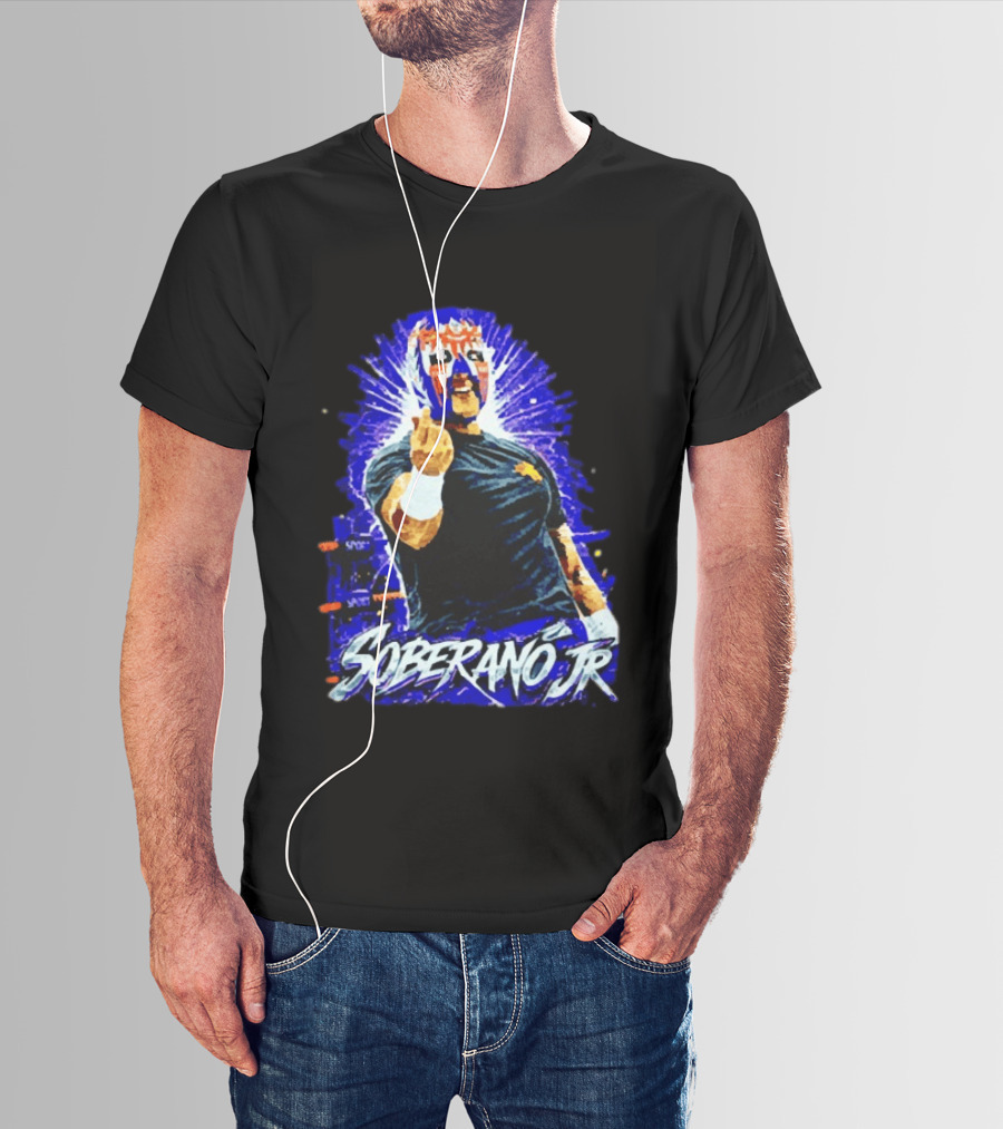 Soberano Jr Mexican Luchador Mask And Pose T-Shirt