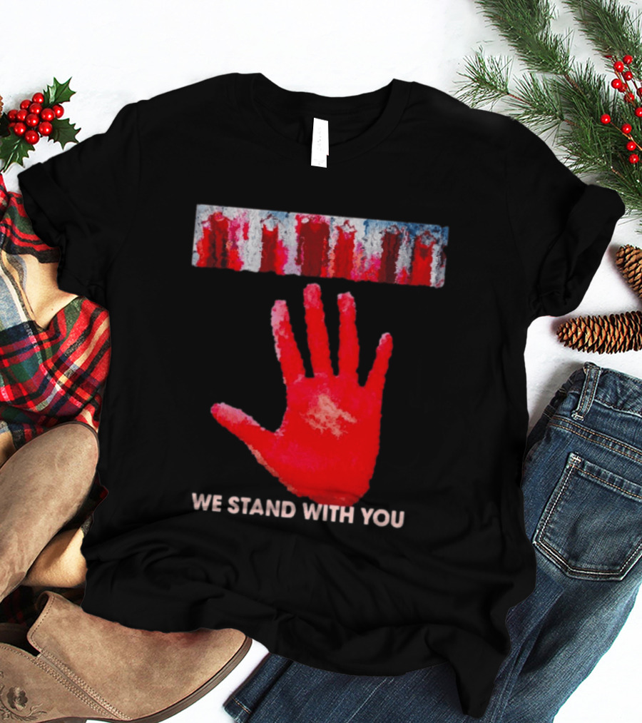 Red Dress Day We Stand With You Handprint T-Shirt