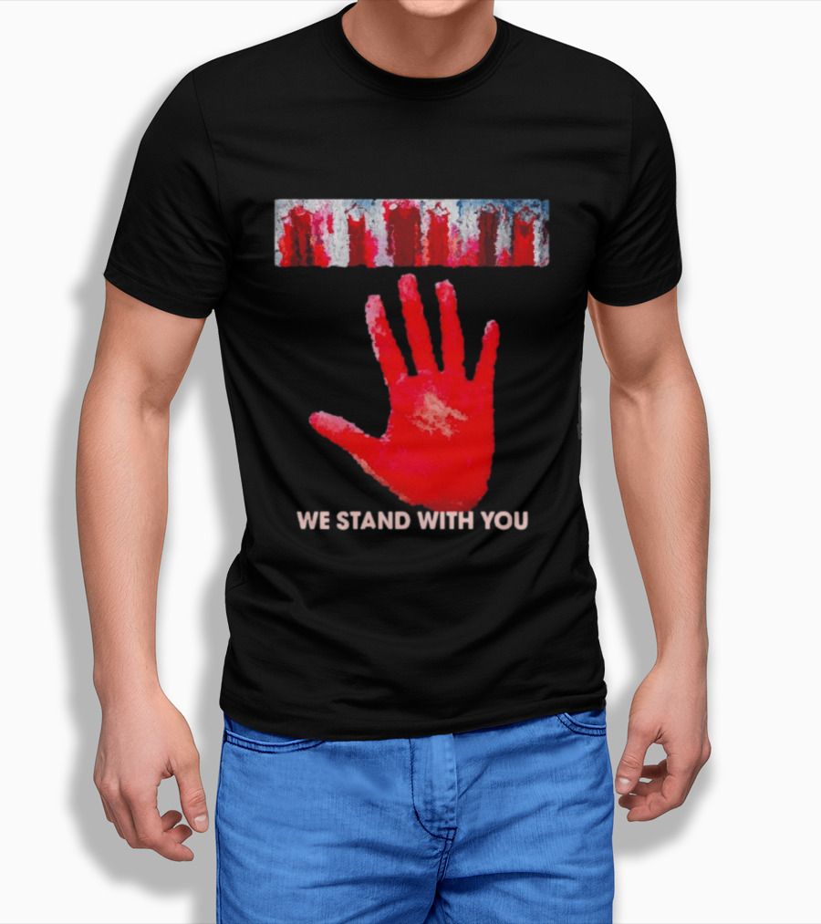 Red Dress Day We Stand With You Handprint T-Shirt