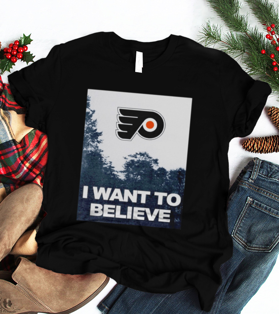Philadelphia Flyers I Want To Believe UFO Hockey T-Shirt