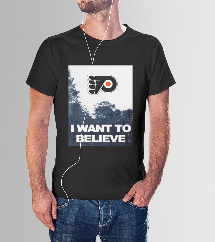 Philadelphia Flyers I Want To Believe UFO Hockey T-Shirt