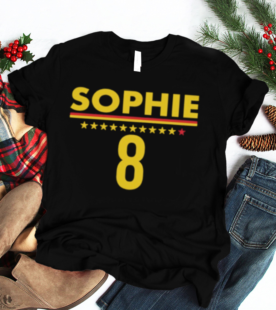 Sophie 8 Star Yellow Red Line Indiana Fever 2026 WNBA Season T-Shirt