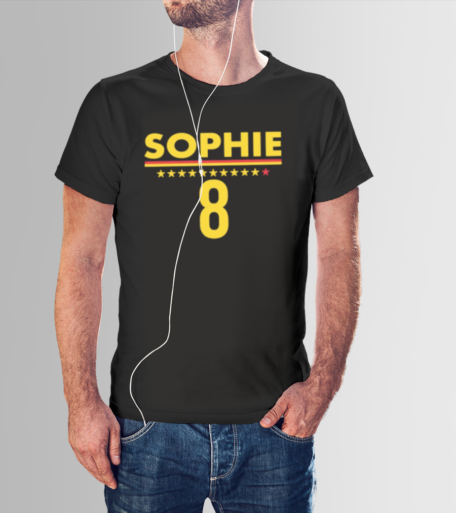 Sophie 8 Star Yellow Red Line Indiana Fever 2026 WNBA Season T-Shirt
