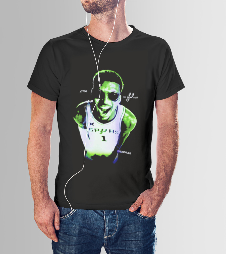 The Alien Victor Wembanyama Spurs X Files Mashup Paranormal Basketball T-Shirt