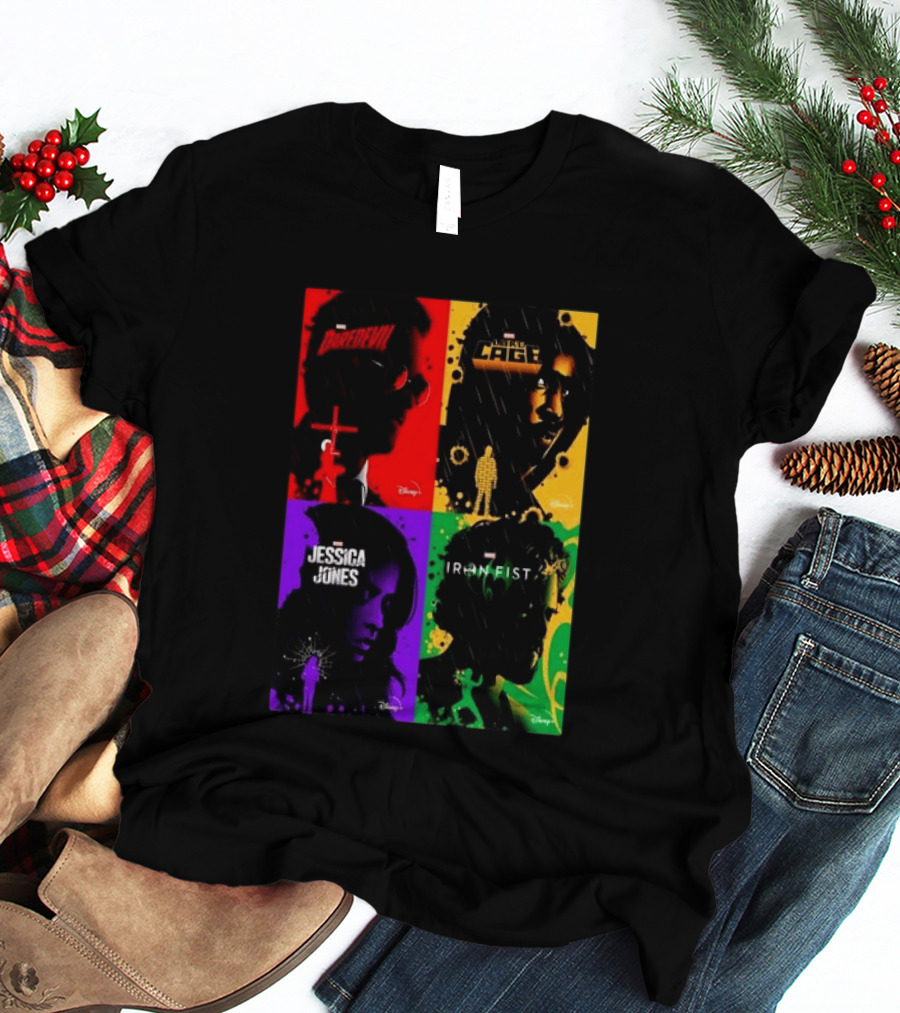 Marvel Daredevil Jessica Jones Luke Cage Iron Fist Heroes Disney T-Shirt